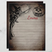 ヴィンテージハロウィーンスクラップブック紙(ライン付) (正面/裏面)