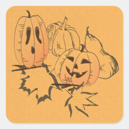 ヴィンテージハロウィーンステッカー スクエアシール