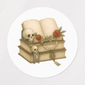 ヴィンテージハロウィーンステッカー – パンプキ不気味ン,人形 ラベル (デザイン2)