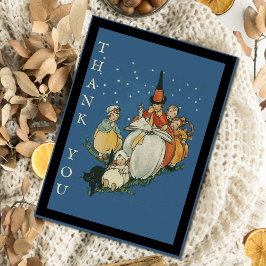 ヴィンテージハロウィーンストーリータイムリトルウィッチブラックキャット サンキューカード