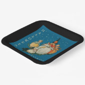 ヴィンテージハロウィーンストーリータイムリトルウィッチブラックキャット ペーパープレート (傾斜あり)