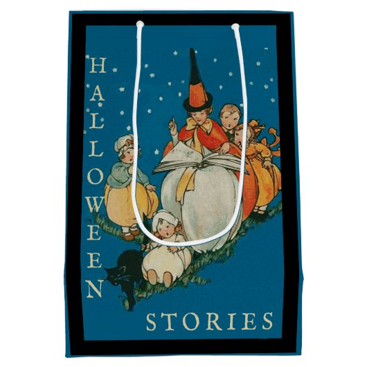 ヴィンテージハロウィーンストーリータイムリトルウィッチブラックキャット ミディアムペーパーバッグ (裏面)