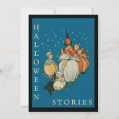 ヴィンテージハロウィーンストーリータイムリトルウィッチブラックキャット 招待状 (正面)