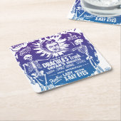 ヴィンテージハロウィーンスプック謎の神殿 スクエアペーパーコースター (アングル)