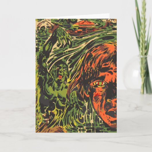 ヴィンテージハロウィーンゾンビズグラフィッティ通りアート カード (正面)