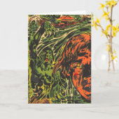 ヴィンテージハロウィーンゾンビズグラフィッティ通りアート カード (黄色い花)