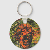 ヴィンテージハロウィーンゾンビズグラフィッティ通りアート キーホルダー (正面)