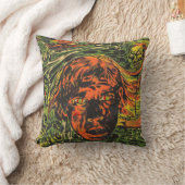 ヴィンテージハロウィーンゾンビズグラフィッティ通りアート クッション (ブランケット)