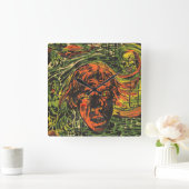 ヴィンテージハロウィーンゾンビズグラフィッティ通りアート スクエア壁時計 (ホーム)