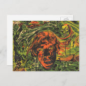 ヴィンテージハロウィーンゾンビズグラフィッティ通りアート ポストカード (正面/裏面)