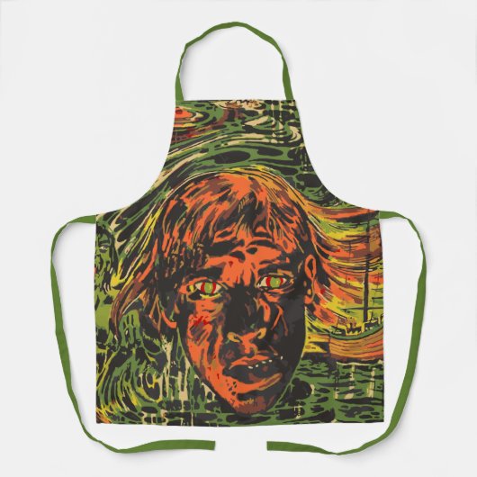 ヴィンテージハロウィーンゾンビズグラフィティ通りアート エプロン (正面)