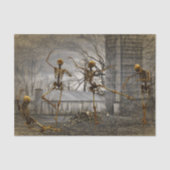 ヴィンテージハロウィーンデコページ踊りスケルトン 薄葉紙 (正面)