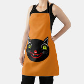 ヴィンテージハロウィーンデコレーションブラックキャットI エプロン (インサイチュ)