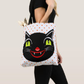 ヴィンテージハロウィーンデコレーションブラックキャットI トートバッグ (クローズアップ)