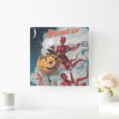 ヴィンテージハロウィーンデビルウォールクロック スクエア壁時計 (ホーム)