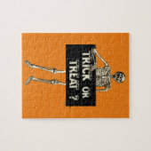 ヴィンテージハロウィーントリックまたはトリートスケルトン ジグソーパズル (横)