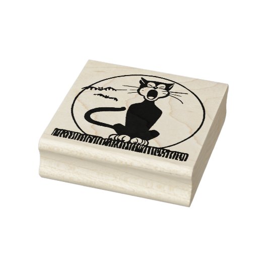 ヴィンテージハロウィーンハウレンキャットゴム印 ラバースタンプ (スタンプ)