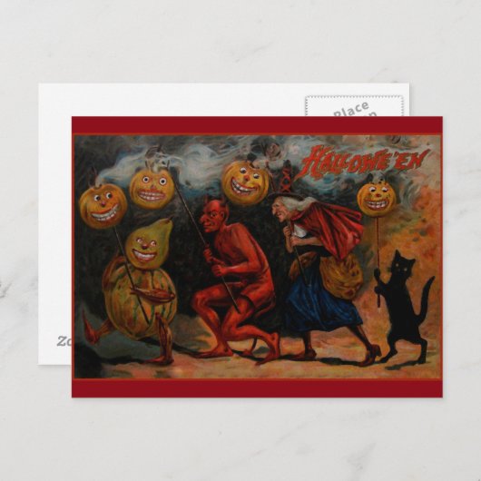 ヴィンテージハロウィーンハガキ、ラファエルタック1909 ポストカード (正面/裏面)