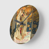 ヴィンテージハロウィーンハロウィーンのカボチャのちょうちんガール ラウンド壁時計 (傾斜)