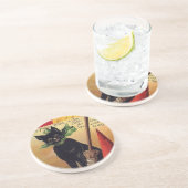 ヴィンテージハロウィーンバイエレンクラッサドル黒猫 コースター (側面)