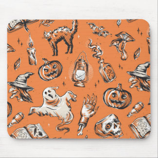 ヴィンテージハロウィーンパターン マウスパッド