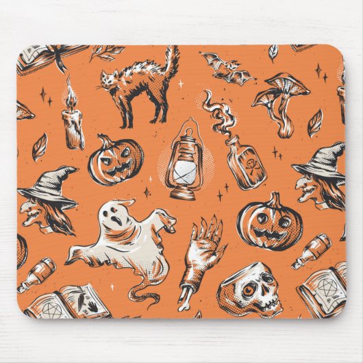 ヴィンテージハロウィーンパターン マウスパッド (正面)