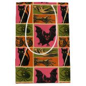 ヴィンテージハロウィーンパターン ミディアムペーパーバッグ (正面)