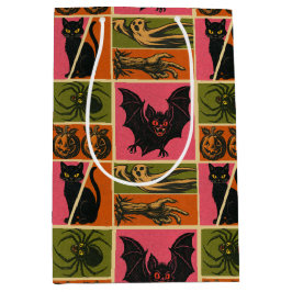 ヴィンテージハロウィーンパターン ミディアムペーパーバッグ