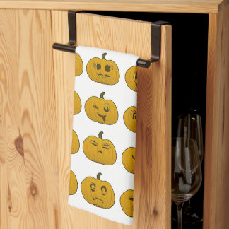 ヴィンテージハロウィーンパンプキンカービング キッチンタオル