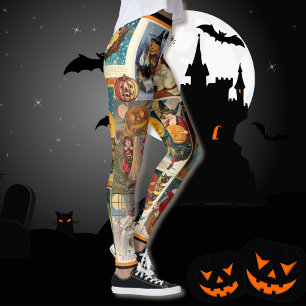 ヴィンテージハロウィーンパンプキンズウィッチトリックオアトリート レギンス