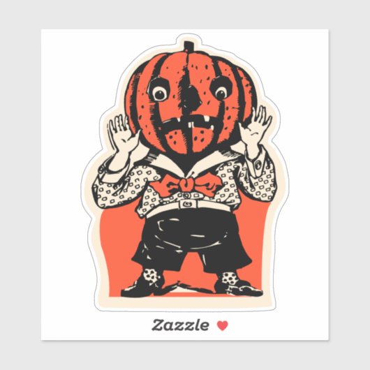 ヴィンテージハロウィーンパンプキンマン シール (シート)