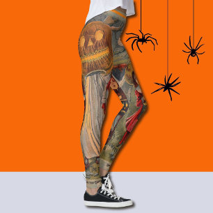 ヴィンテージハロウィーンパンプキン幽霊トリックオアトリート レギンス