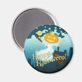 ヴィンテージハロウィーンパンプキン幽霊 マグネット (正面/裏面)