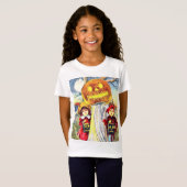 ヴィンテージハロウィーンパンプキン幽霊 Tシャツ (正面フル)