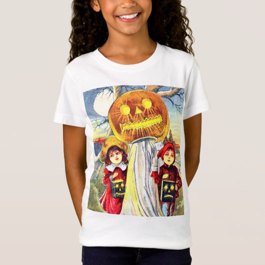 ヴィンテージハロウィーンパンプキン幽霊 Tシャツ (正面)