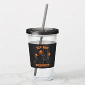 ヴィンテージハロウィーンヒップホップラピングカボチャ アクリルタンブラー (裏面)