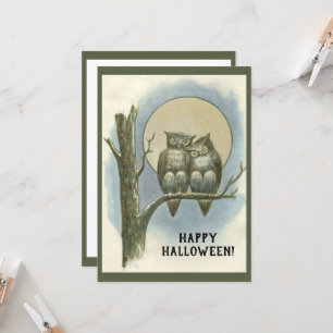 ヴィンテージハロウィーンフクロウズナイトムーン座って