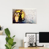 ヴィンテージハロウィーンフクロウ黒猫デコールポスター ポスター (ホームオフィス)