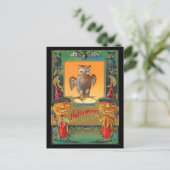 ヴィンテージハロウィーンフクロウ ポストカード (スタンド正面)