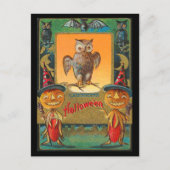 ヴィンテージハロウィーンフクロウ ポストカード (正面)