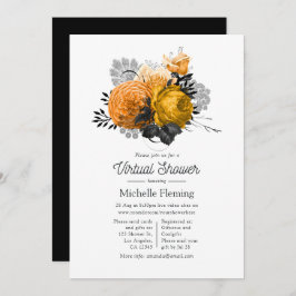 ヴィンテージハロウィーンフローラバーチャルシャワー 招待状