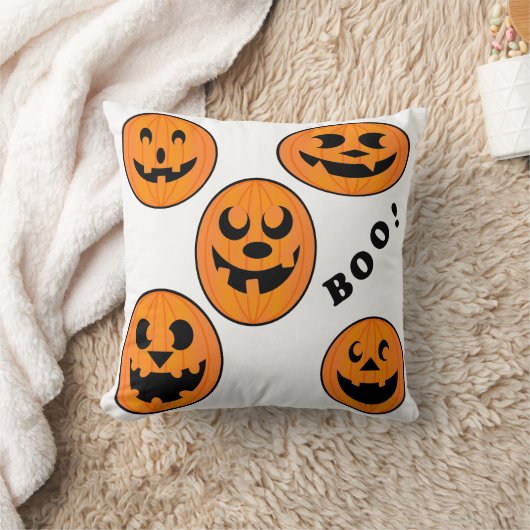 ヴィンテージハロウィーンブラックとオレンジパンプキはっきりしたン クッション (ブランケット)