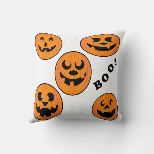 ヴィンテージハロウィーンブラックとオレンジパンプキはっきりしたン クッション (裏面)