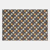 ヴィンテージハロウィーンブラックとオレンジ動揺して色 ラッピングペーパーシート (正面3)