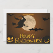 ヴィンテージハロウィーンブラックウィザードフルムーン 招待状 (裏面)