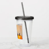 ヴィンテージハロウィーンブラックキットンイラストレーション アクリルタンブラー (左)