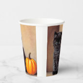 ヴィンテージハロウィーンブラックキットンイラストレーション 紙コップ (右)