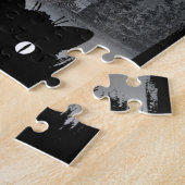 ヴィンテージハロウィーンブラックキャッツウィッチとこうもり ジグソーパズル (側面)