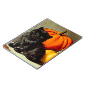 ヴィンテージハロウィーンブラックキャットとカボチャ ノートブック (左側)