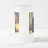 ヴィンテージハロウィーンブラックキャットとカボチャ フロストグラスビールジョッキ (中央)